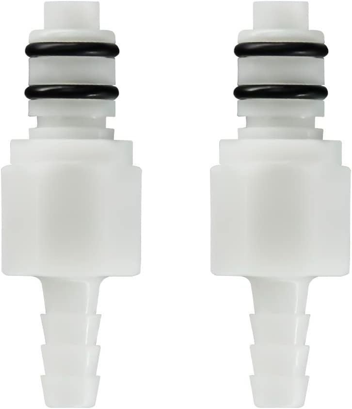 BBTUS 2PCS 1/4" 3/8" 5/16" Plastic Hose Barb Valved In-Line Coupling Insert Quick Connector, Quick Shut-Off Hose Joint Tube Connector, Male Quick Connect Fittings (2x Male Connector) (1/4") - Image 1